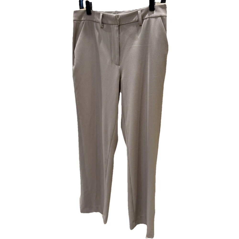 Halogen Beige Slacks Dress Pants Flat Front Straight Leg Womens US Size 6 *PICS